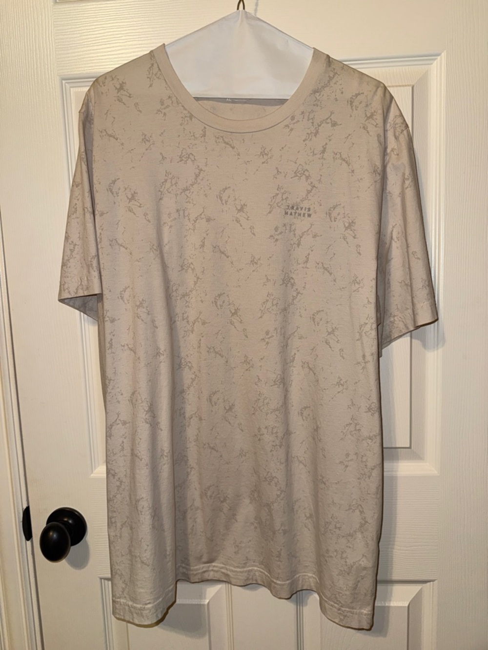 Travis Mathew Neutral Beige Short-Sleeve Crewneck Shirt